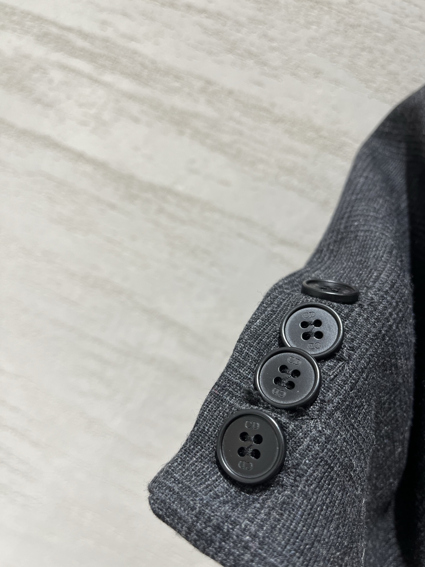 Dior Dark Grey Check Two-button Wool Blazer