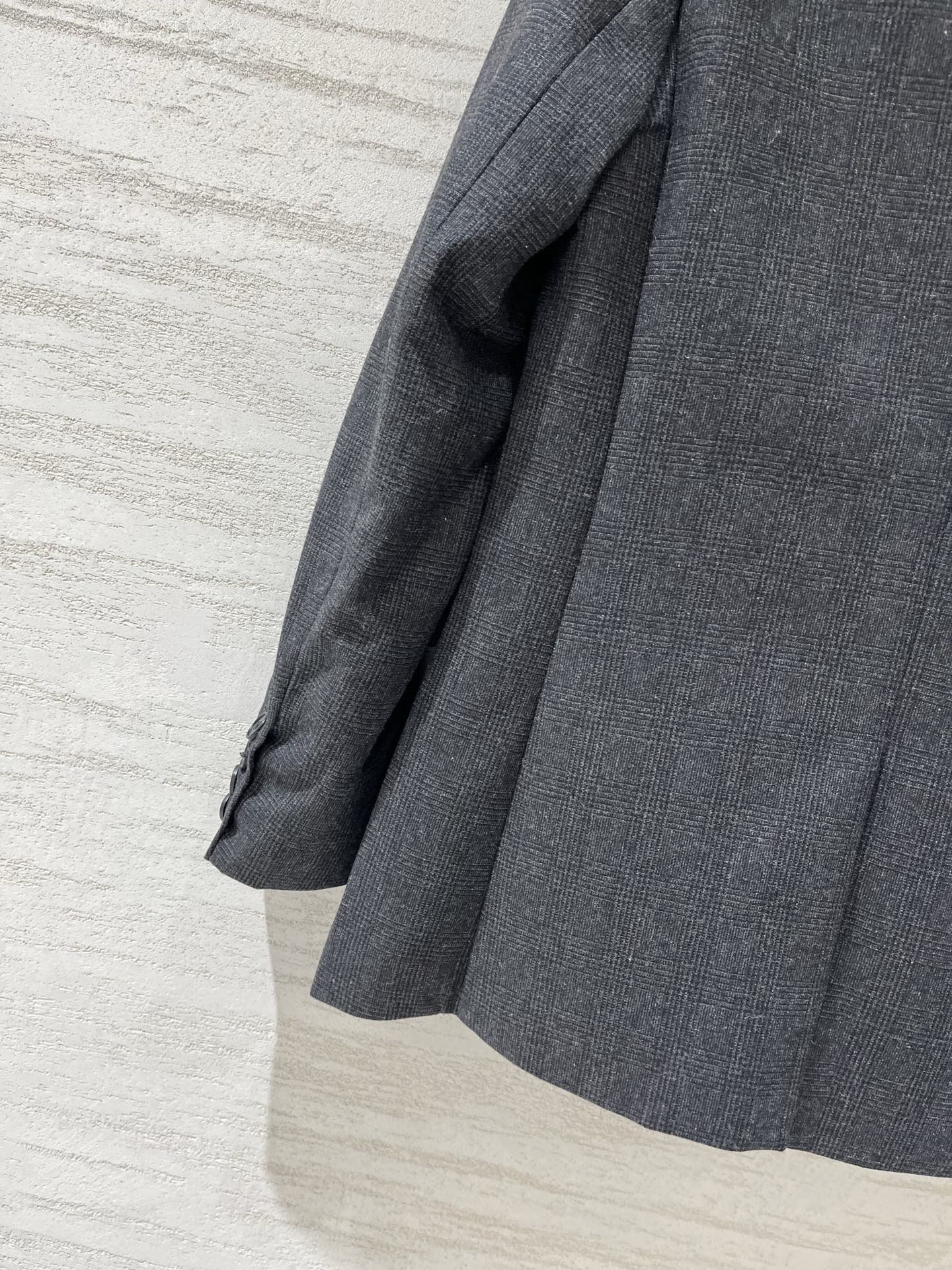 Dior Dark Grey Check Two-button Wool Blazer