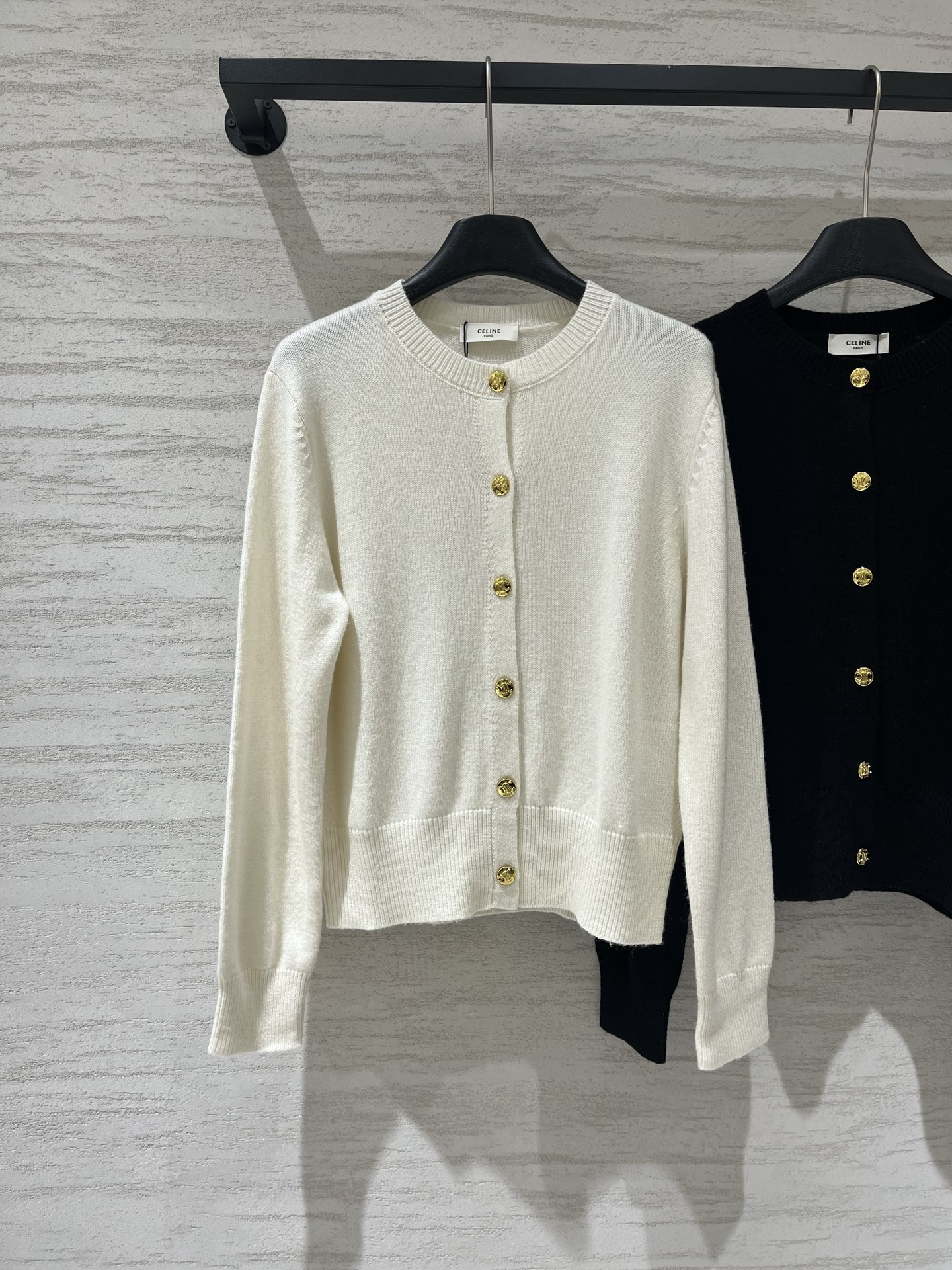 Celine Logo Round Neck Cardigan