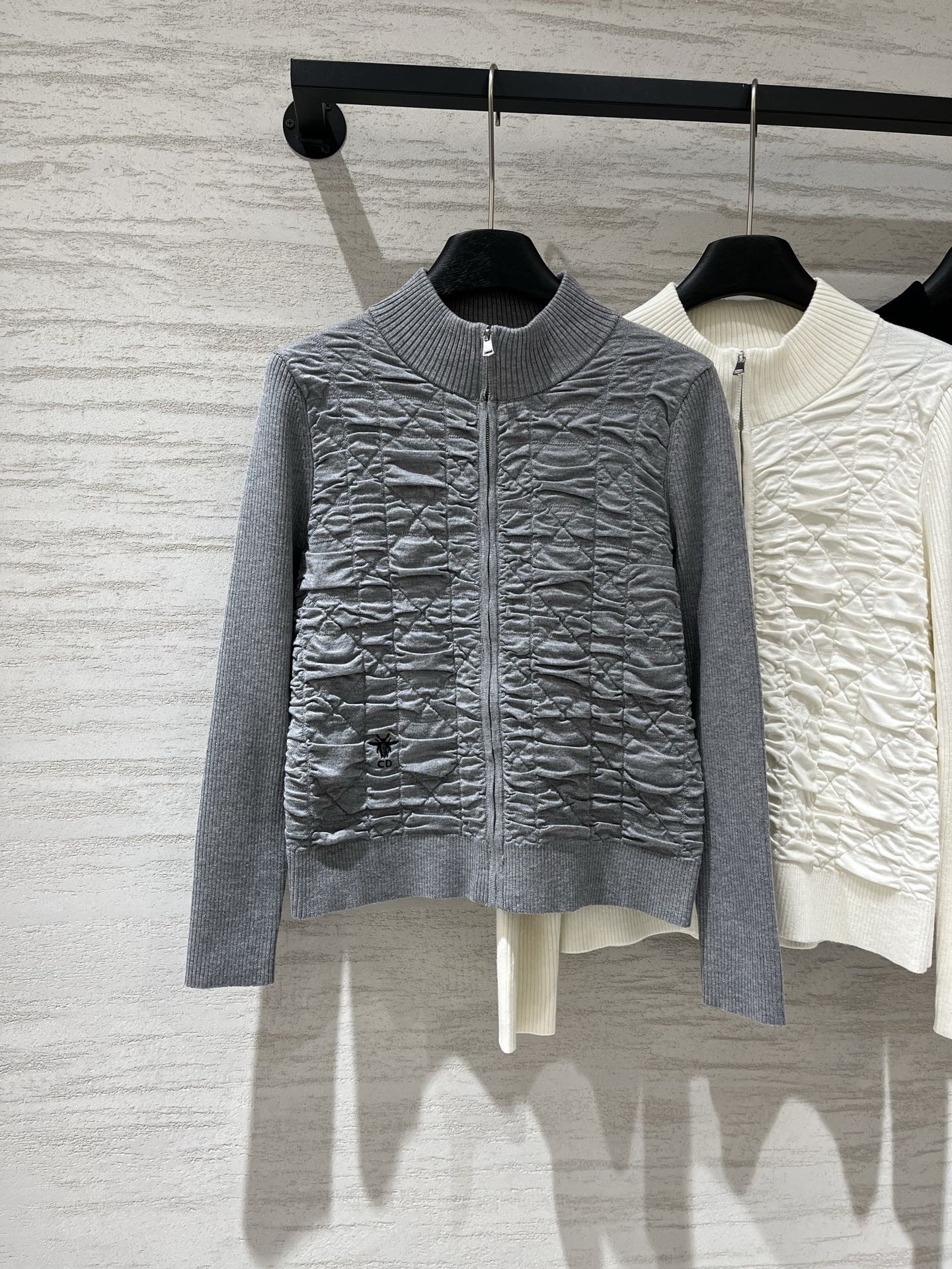 Dior Textured Zip Front Cardigan
