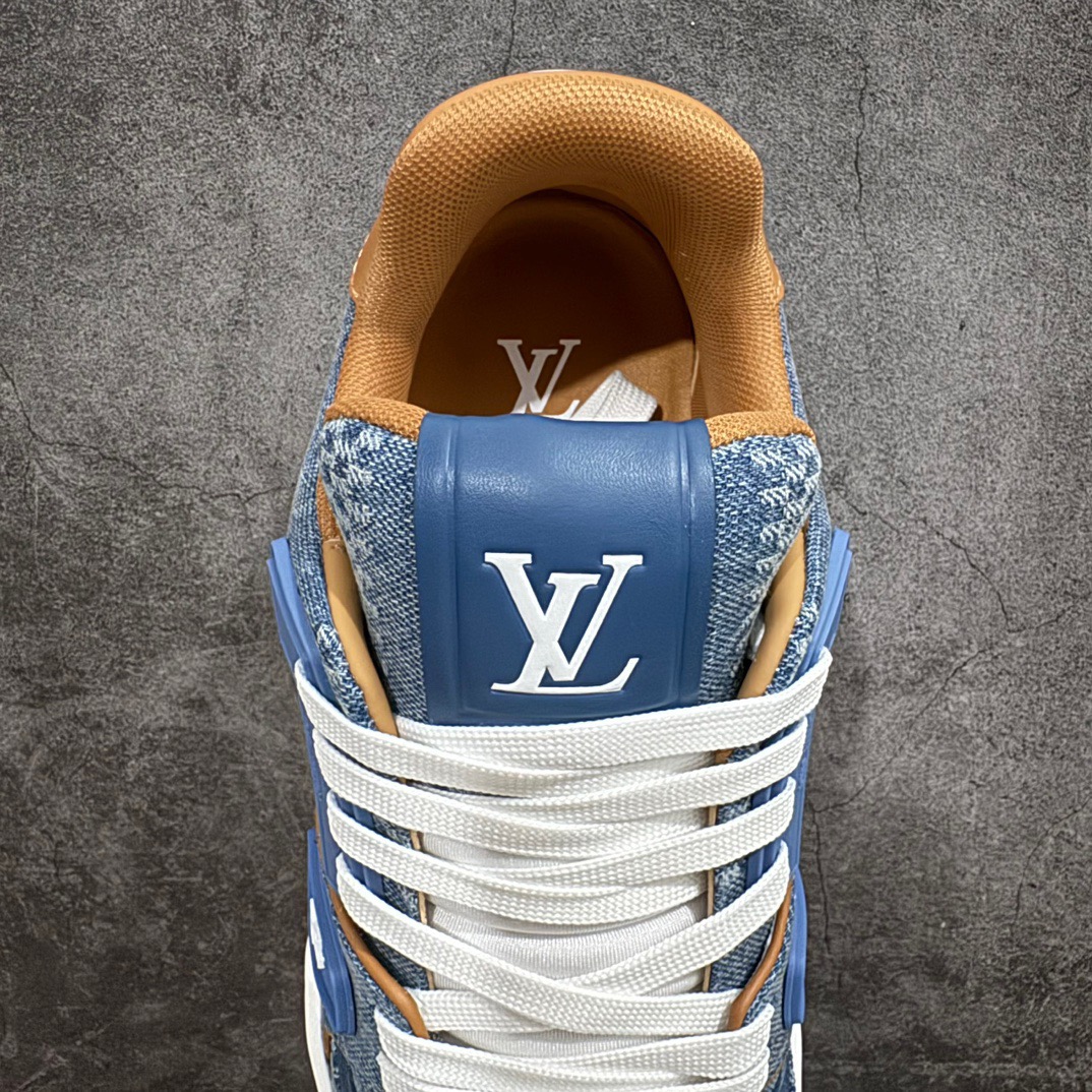 LOUIS VUITTON Trainer LV 携手 NK 耐克再度联名 路易威登 NK 耐克联名款  蓝色印花牛仔