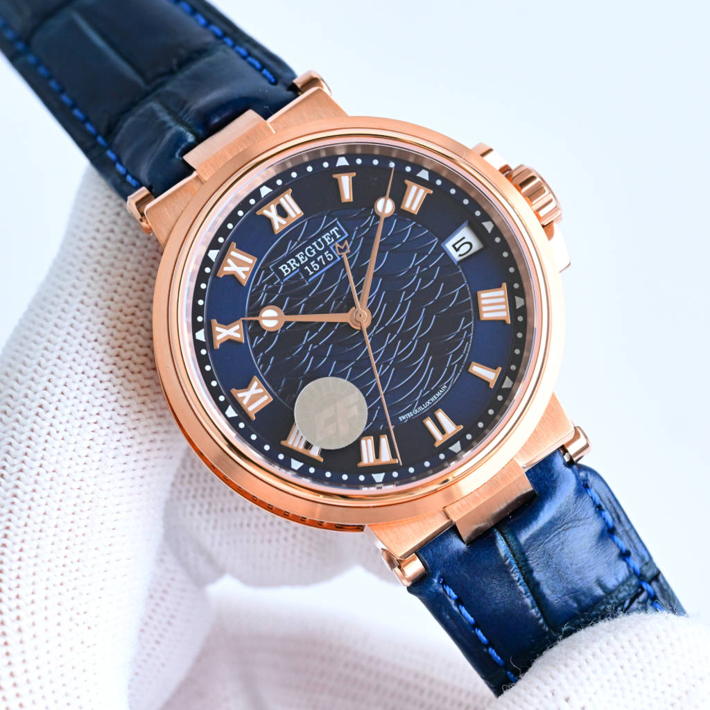 NO:850807,[Top quality Swiss watches produced by famous craftsmen] White-gold crocodile leather CF new product launch conference, Breguet  There are 5517 watches in the MARINE marine series, the origin of marine astronomical clocks. 'Timepieces are originally weapons for military strategists' refers to this watch, a masterpiece in the watch industry. The factory fully copied the original data, and restored the shell type to 98, highlighting the original elegant and tough temperament. The original 777A automatic mechanical movement is engraved  Engraved with an independent number and Mr. Breguet's signature. Diameter 40 mm. Both front and back are made of sapphire scratch-resistant glass, screw-in waterproof crown. Actual measured waterproof depth is meters. It is equipped with a sunray pattern dial and an imported crocodile leather strap, bringing you an original value-for-money experience at a fraction of the price.,,breguet,crocodile  skin19860909【名匠瑞表出品顶级】 白-金鳄鱼皮 CF新品发布会,宝玑-Breguet 航海MARINE航海系列5517款腕表,航海天文钟的起源作品,“时计本是兵家利器”说的就是这款腕表,钟表界的巨作.工厂全面抄写原装数据,98还原壳型字面,彰显原装优雅硬朗的气质,原装同款777A自动机械机芯,镌刻独立编号与宝玑先生签名.直径40毫米.正反均为蓝宝石防刮玻璃,旋入式防水表冠.实测防水深度米.搭配饰有太阳放射纹表盘,配装进口鳄鱼皮表带,以零头的价格给您带来原装超值体验.,,breguet,crocodile skin,Watch