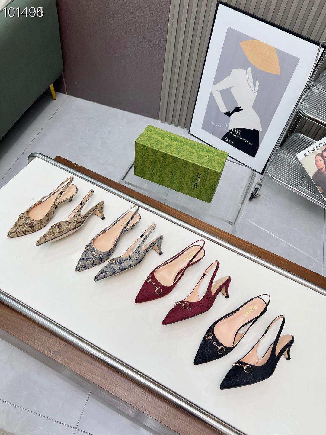 NO:245183,18 GUCCI latest hit, counter original shoe mold production, original hardware chain buckle, favorite luxury goods of big brands, fabric Guqi original double G cloth and calfskin car V-line for two, inner sheepskin, heel height 45mm, size 35-41. 