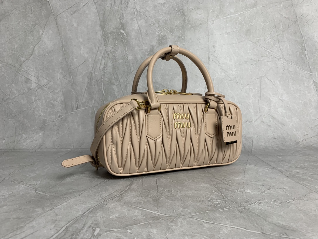 Miu Miu Nude Matelassé Boston Bag