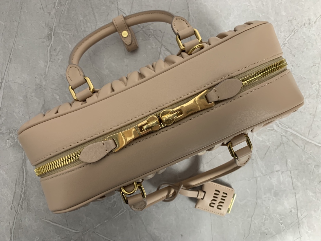Miu Miu Nude Matelassé Boston Bag