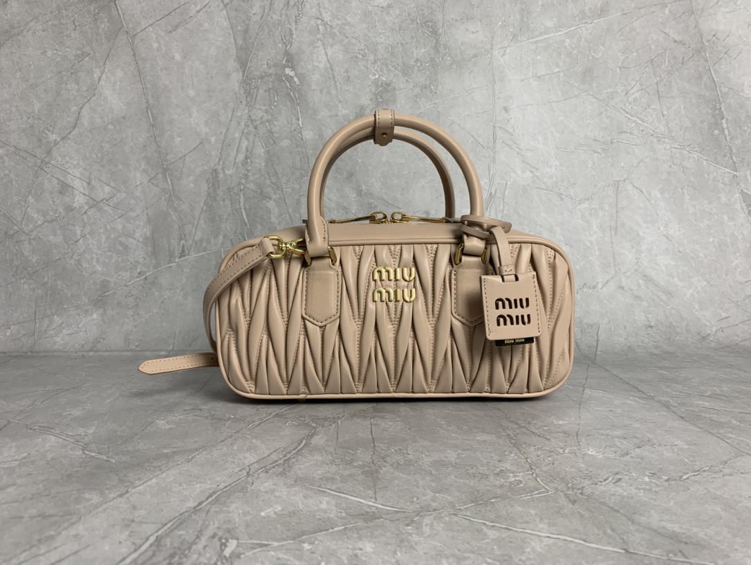 Miu Miu Nude Matelassé Boston Bag