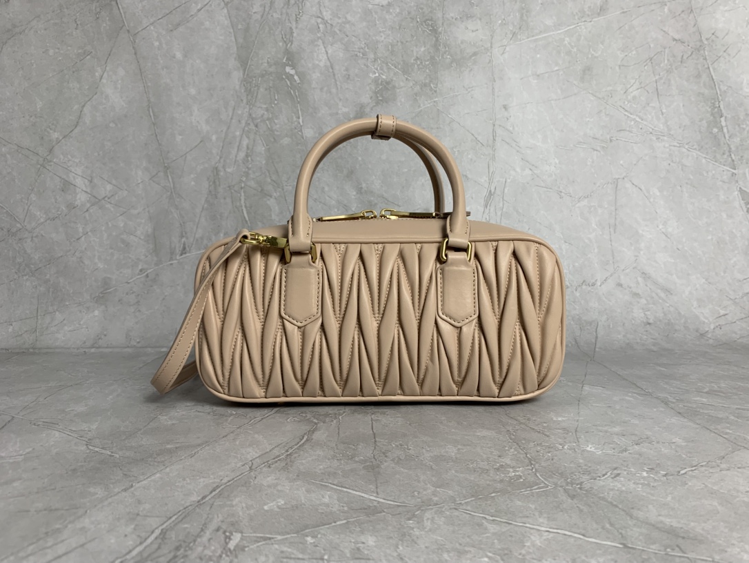 Miu Miu Nude Matelassé Boston Bag