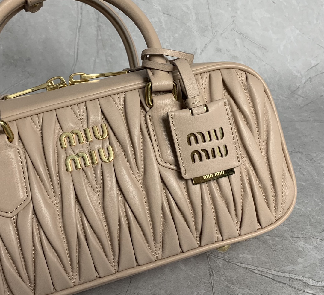 Miu Miu Nude Matelassé Boston Bag