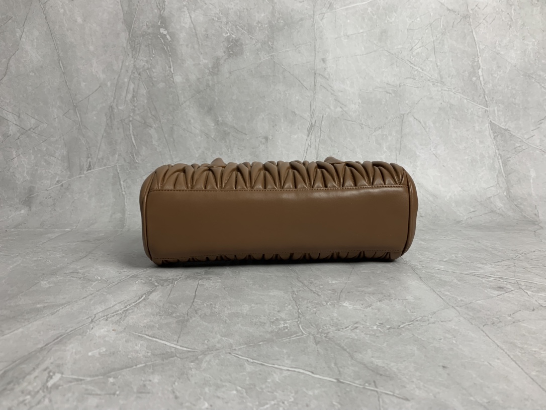 Miu Miu Brown Matelassé Shoulder Bag