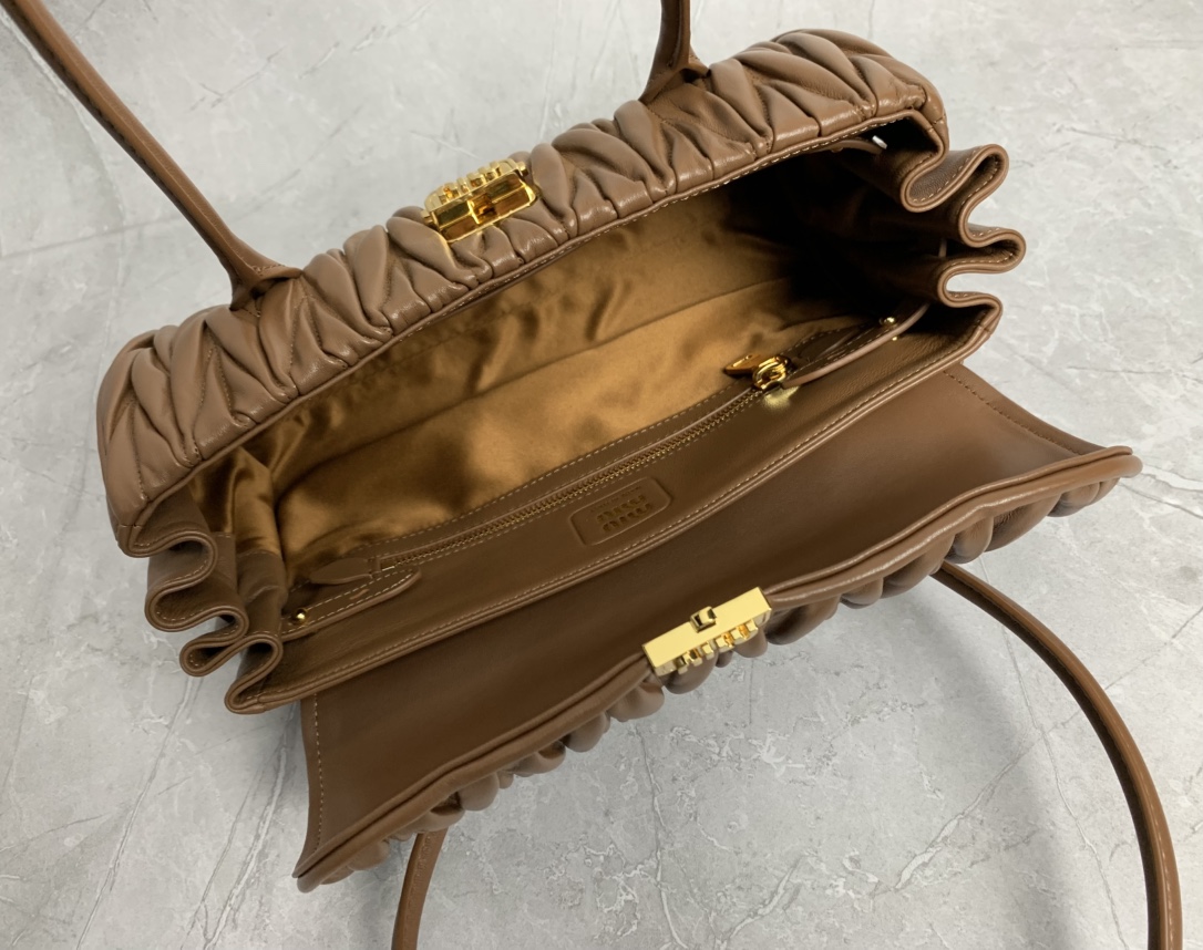 Miu Miu Brown Matelassé Shoulder Bag