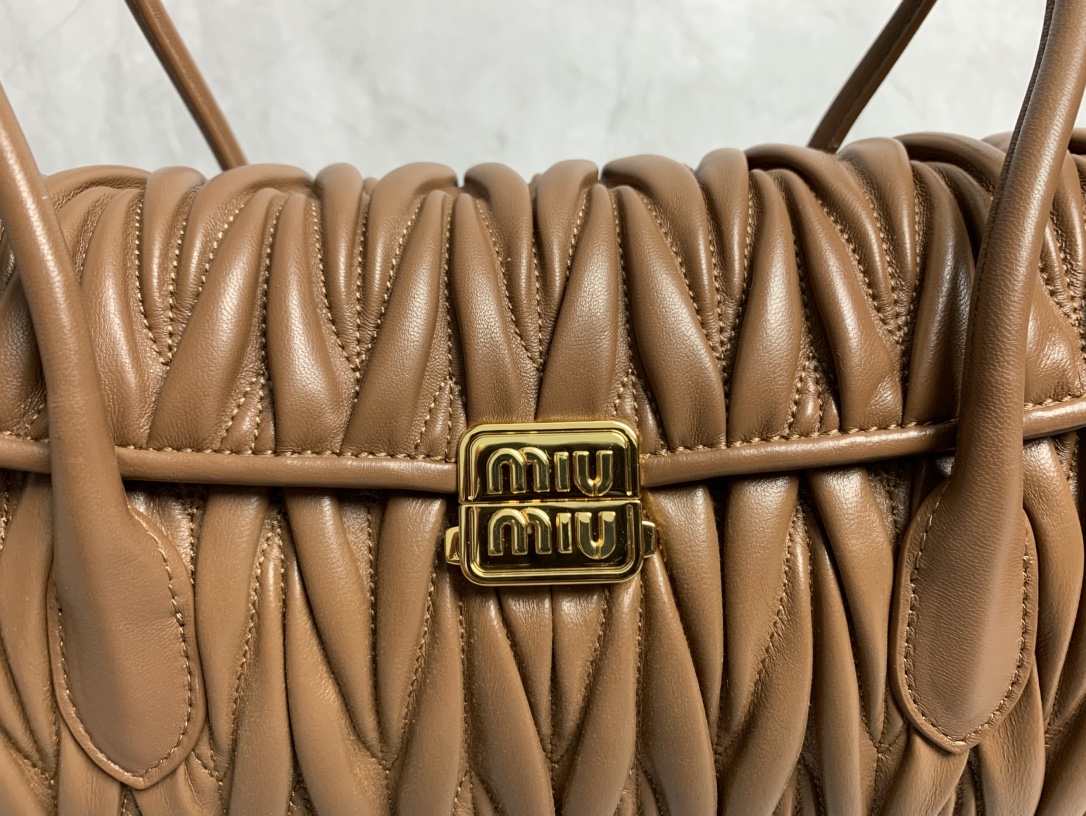 Miu Miu Brown Matelassé Shoulder Bag