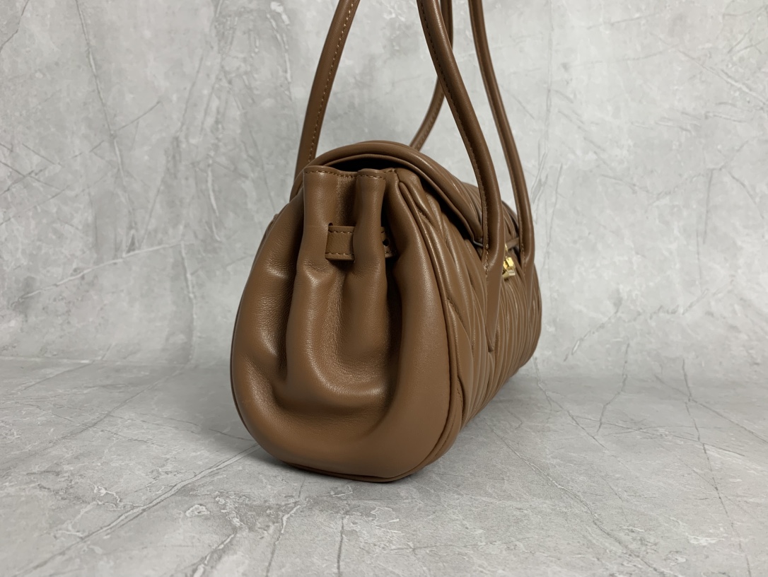 Miu Miu Brown Matelassé Shoulder Bag