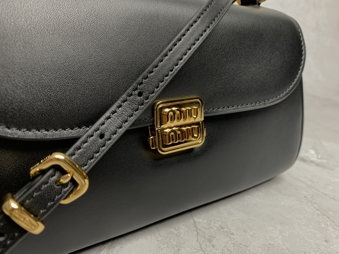 Miu Miu Black Leather Flap Bag