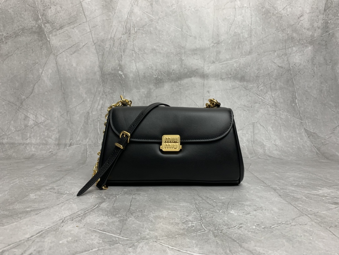 Miu Miu Black Leather Flap Bag