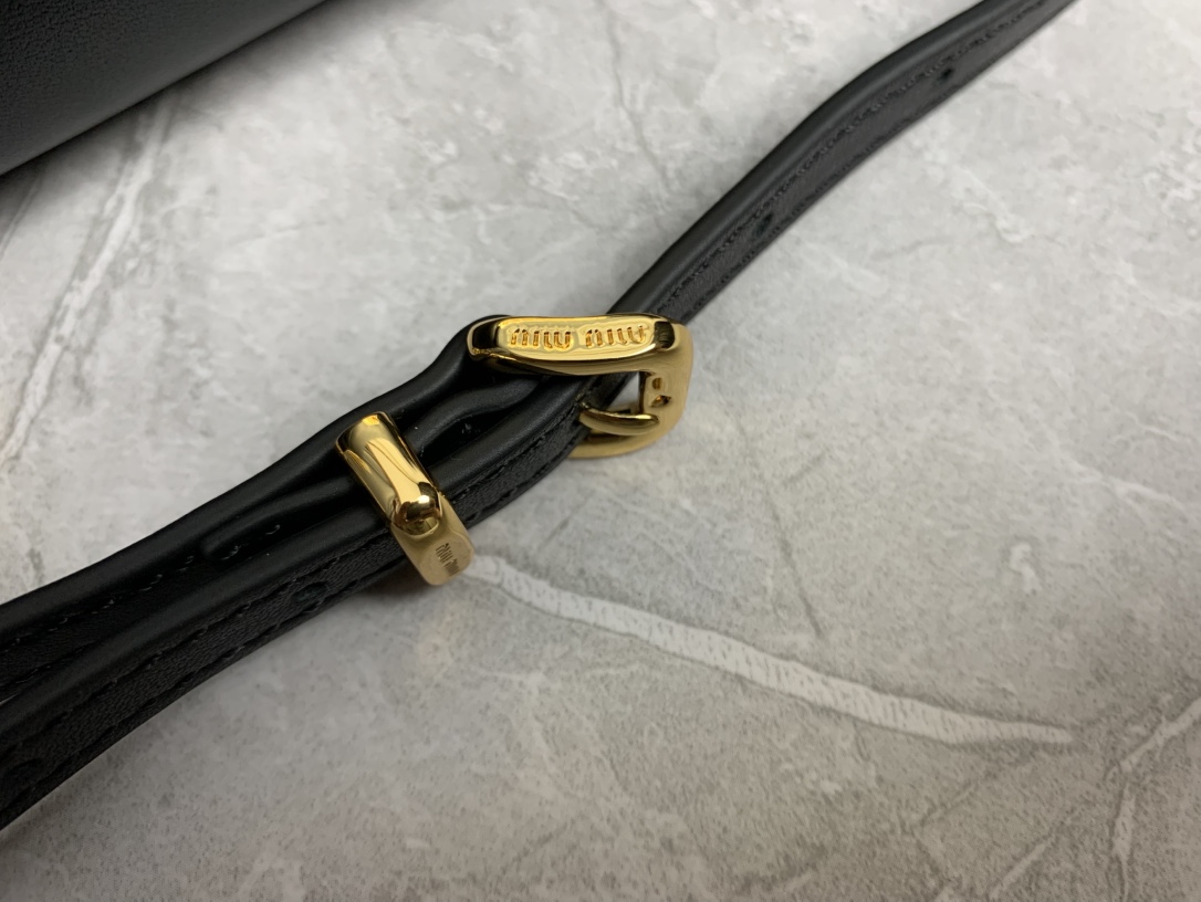 Miu Miu Black Leather Flap Bag