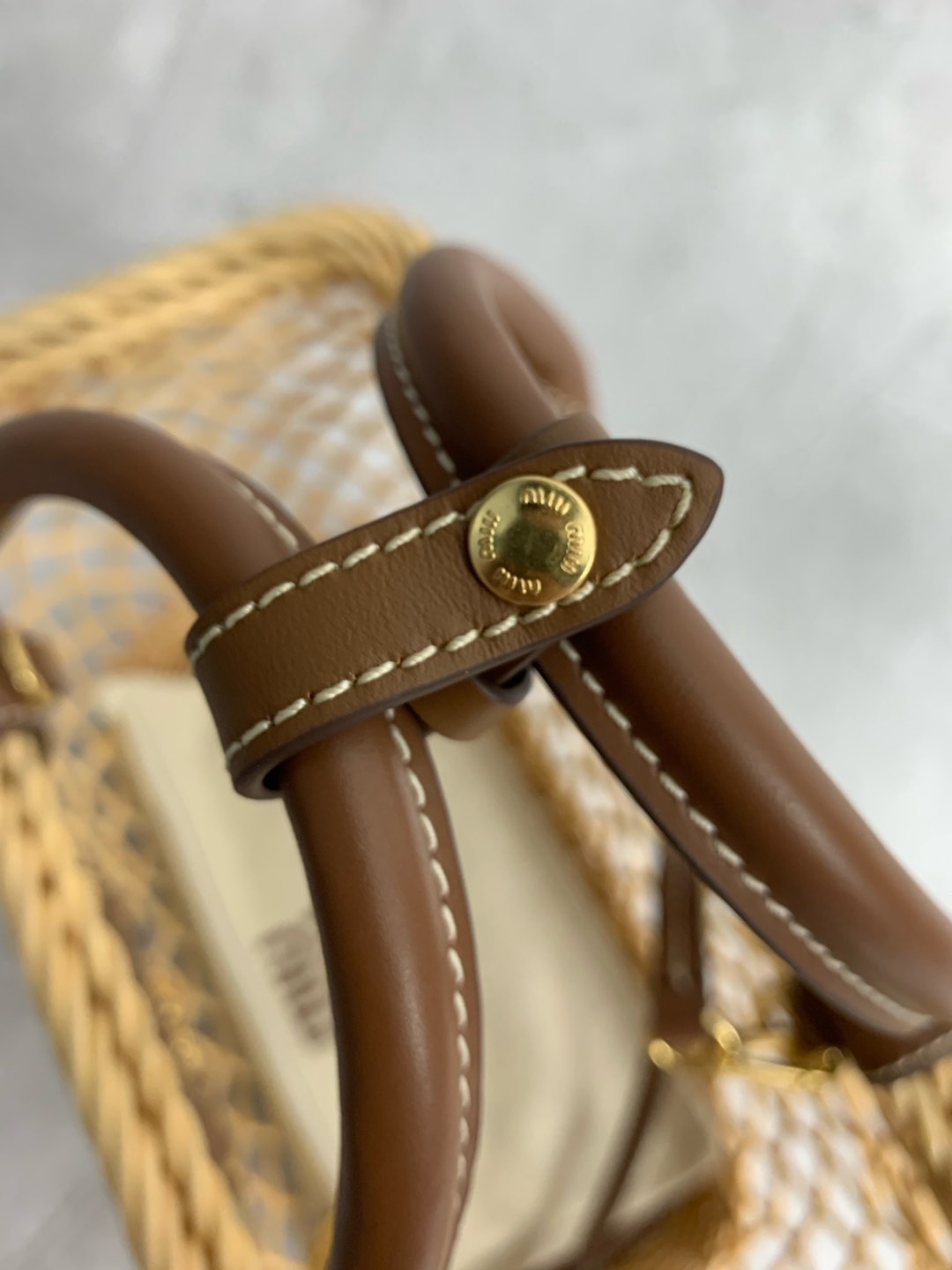 Miu Miu Rattan Woven Basket Tote