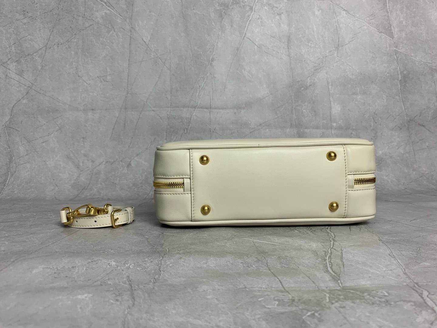 Miu Miu Off White Leather Boston Bag