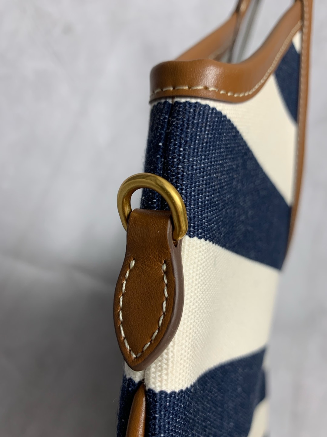 Miu Miu Stripe Canvas Tote Bag