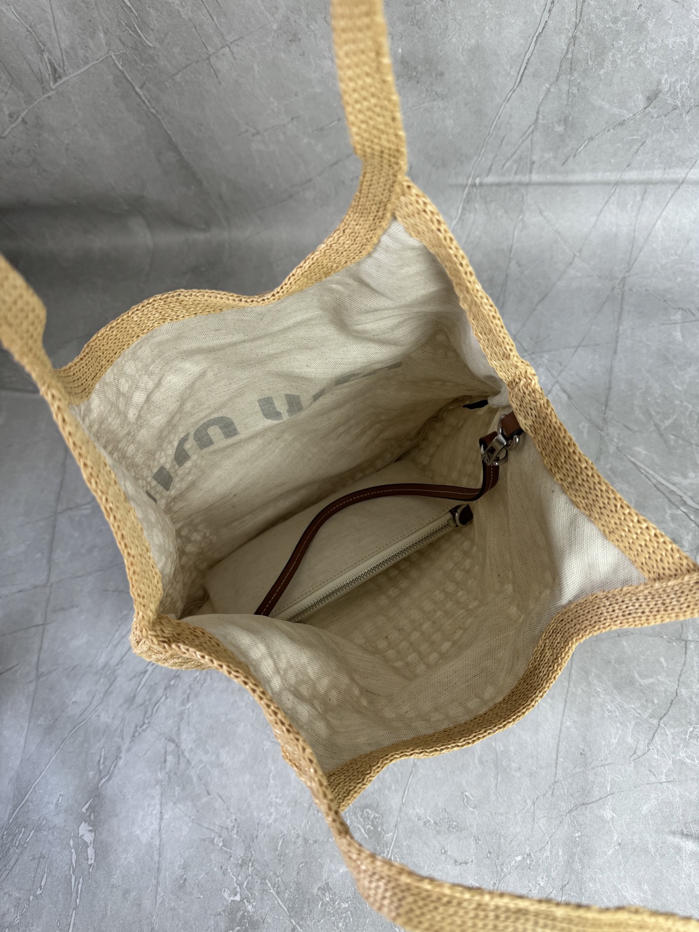 Miu Miu Raffia Mesh Tote Bag