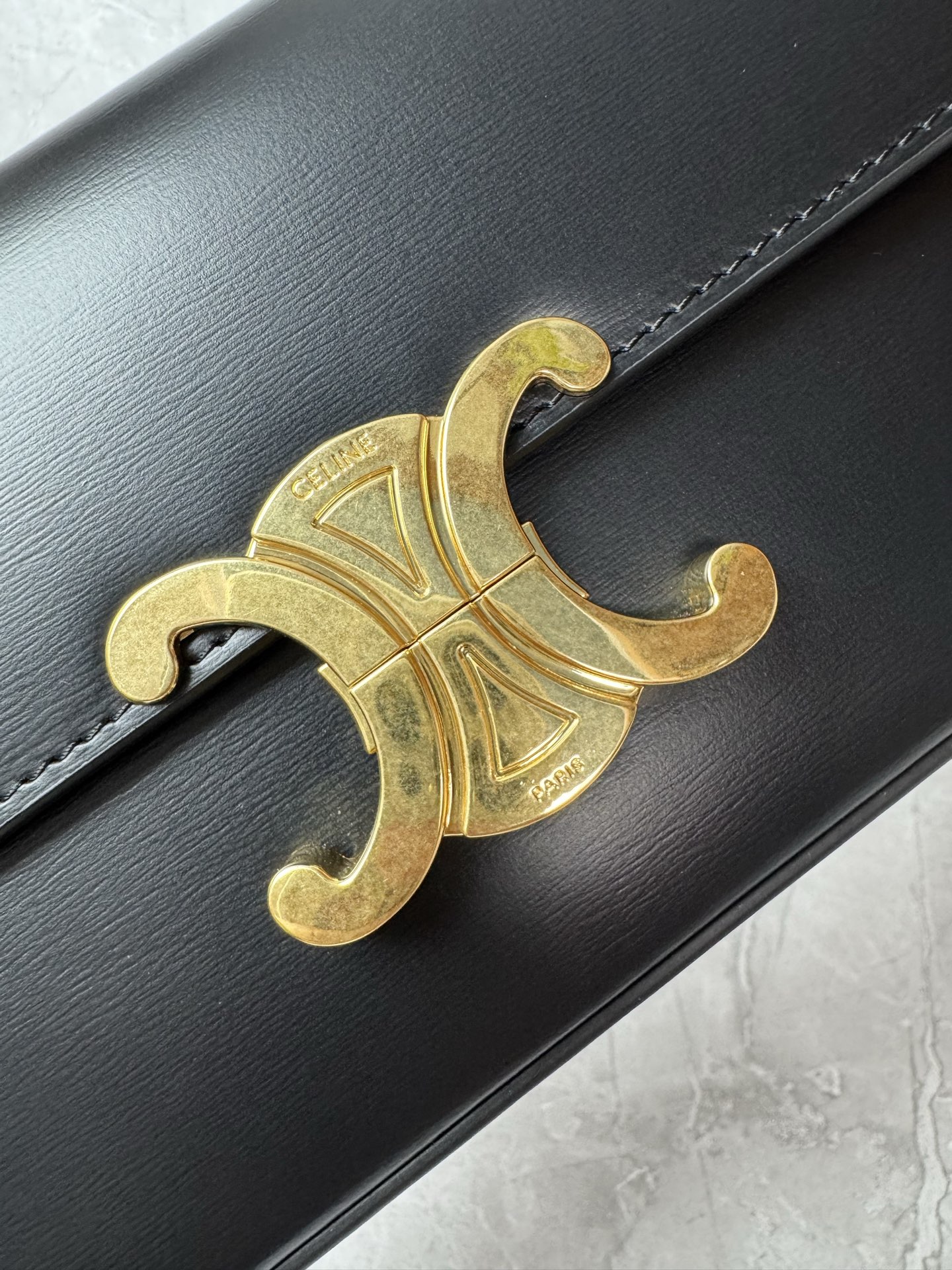 Celine Triomphe Leather Flap Shoulder Bag