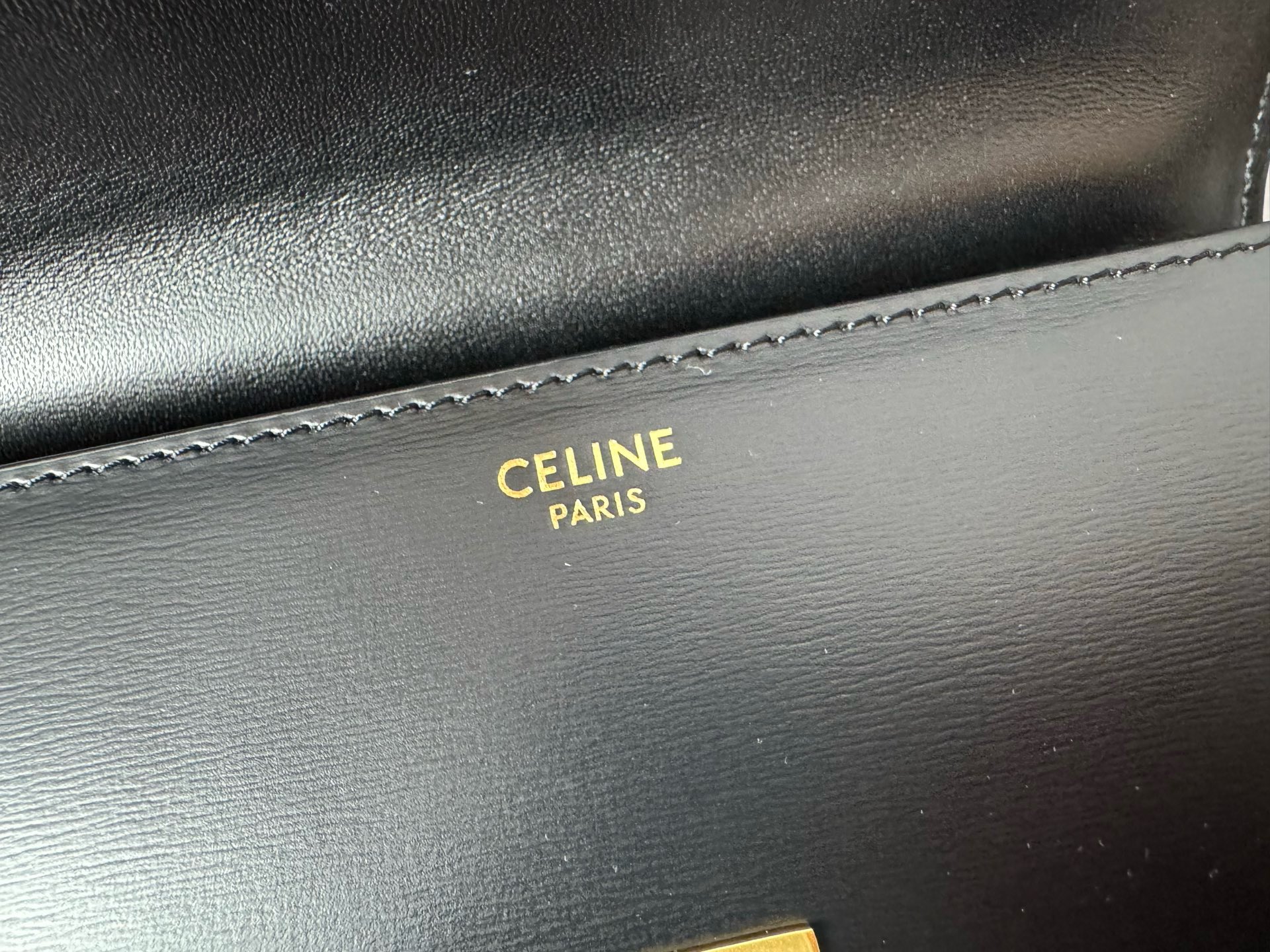Celine Triomphe Leather Flap Shoulder Bag