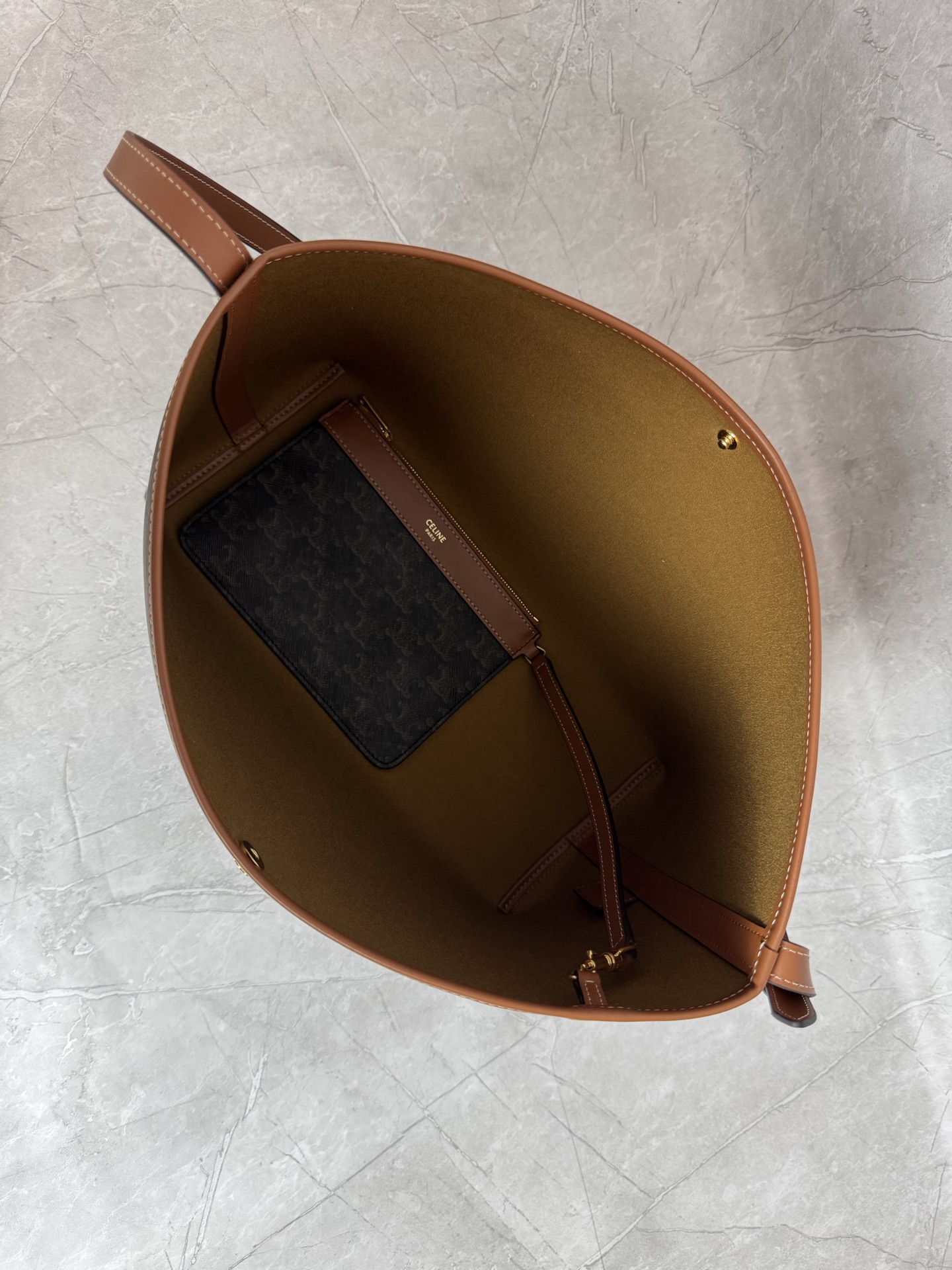 Celine Triomphe Canvas Tote With Pouch