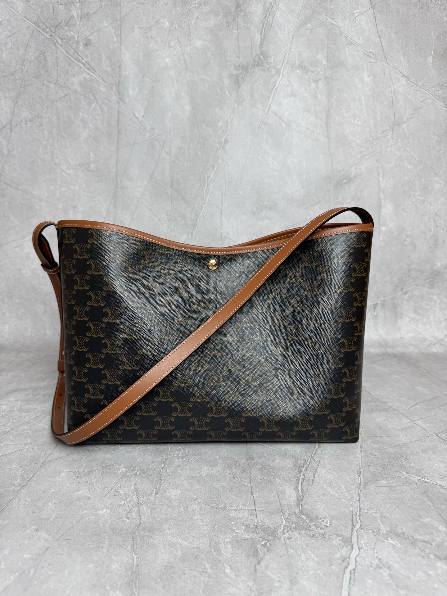 Celine Triomphe Canvas Tote With Pouch