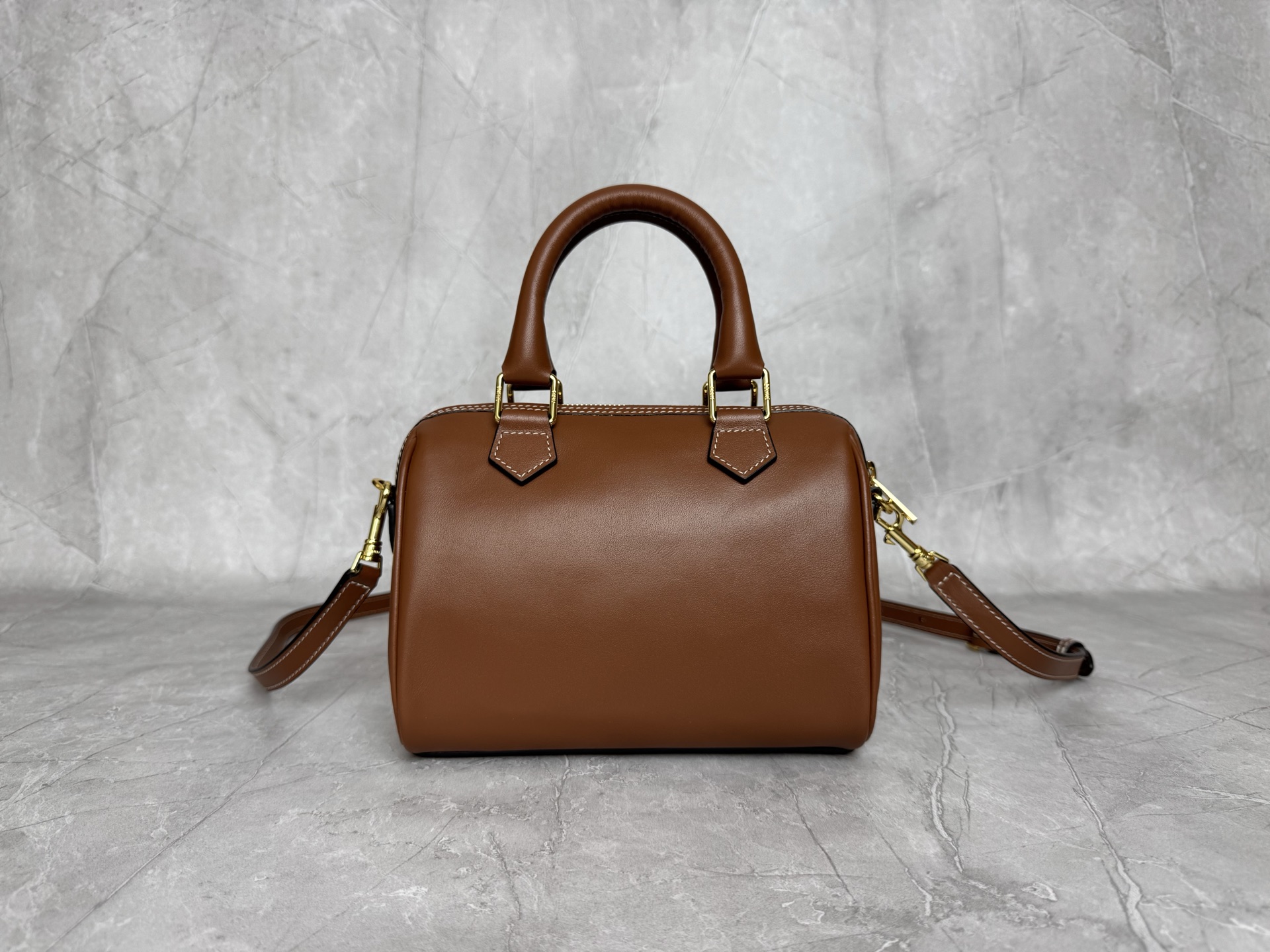 Celine Triomphe Leather Boston Handbag