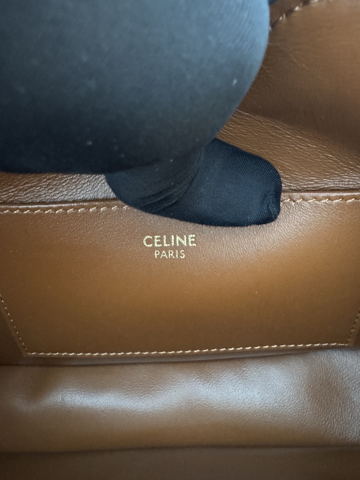 Celine Leather Turn Lock Chain Shoulder Bag