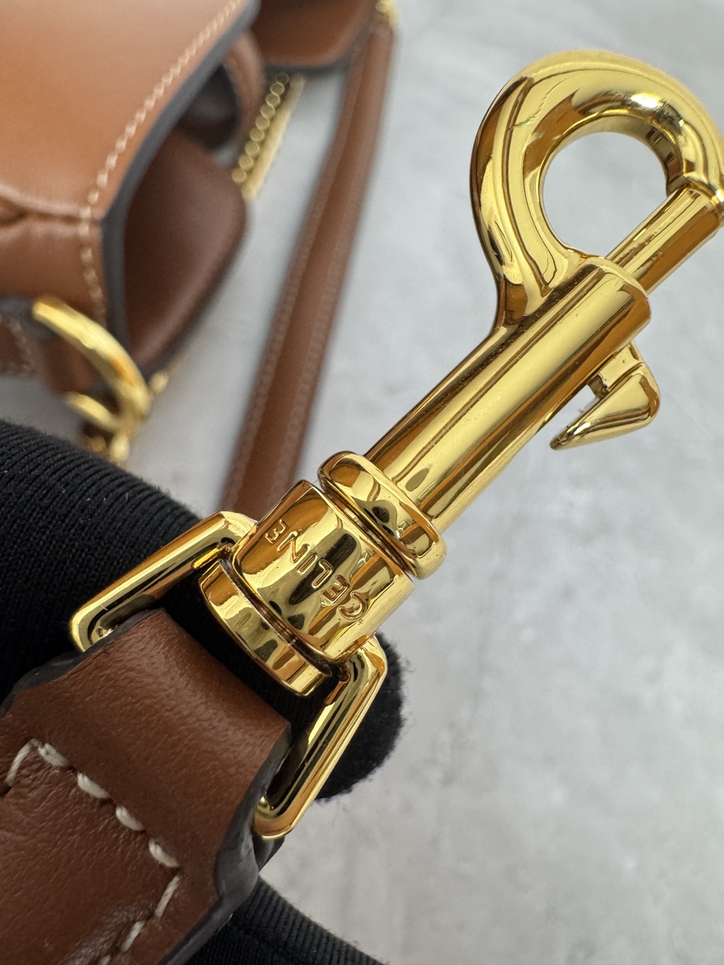 Celine Leather Turn Lock Chain Shoulder Bag