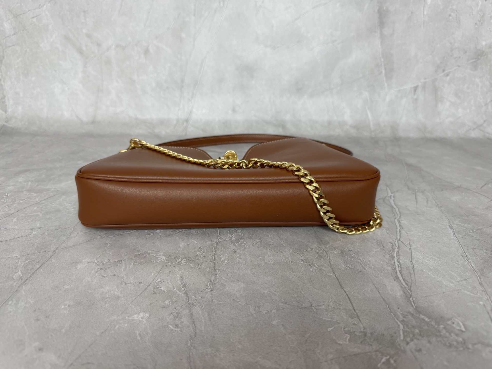 Celine Leather Turn Lock Chain Shoulder Bag
