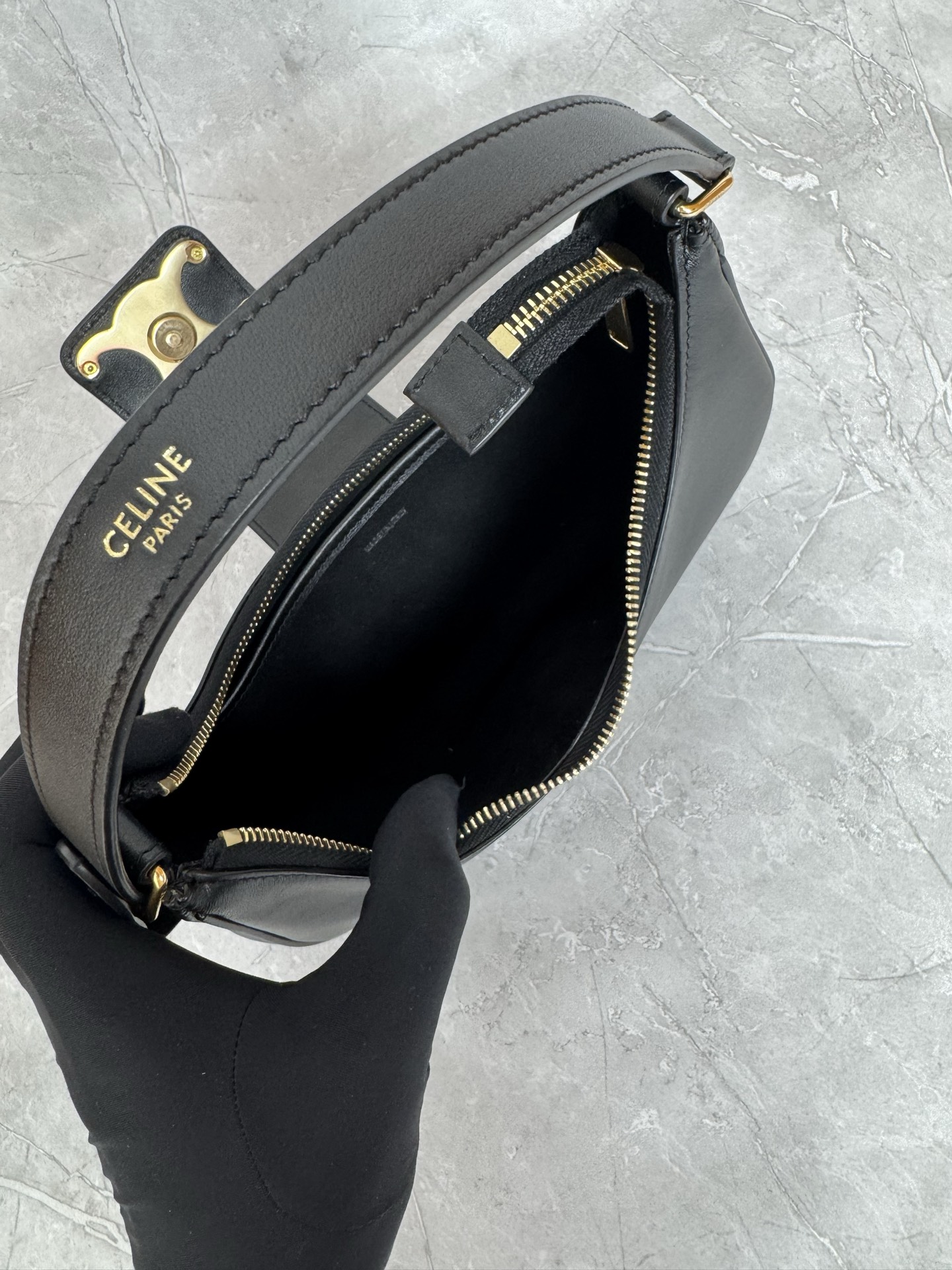 Celine Triomphe Leather Hobo Bag