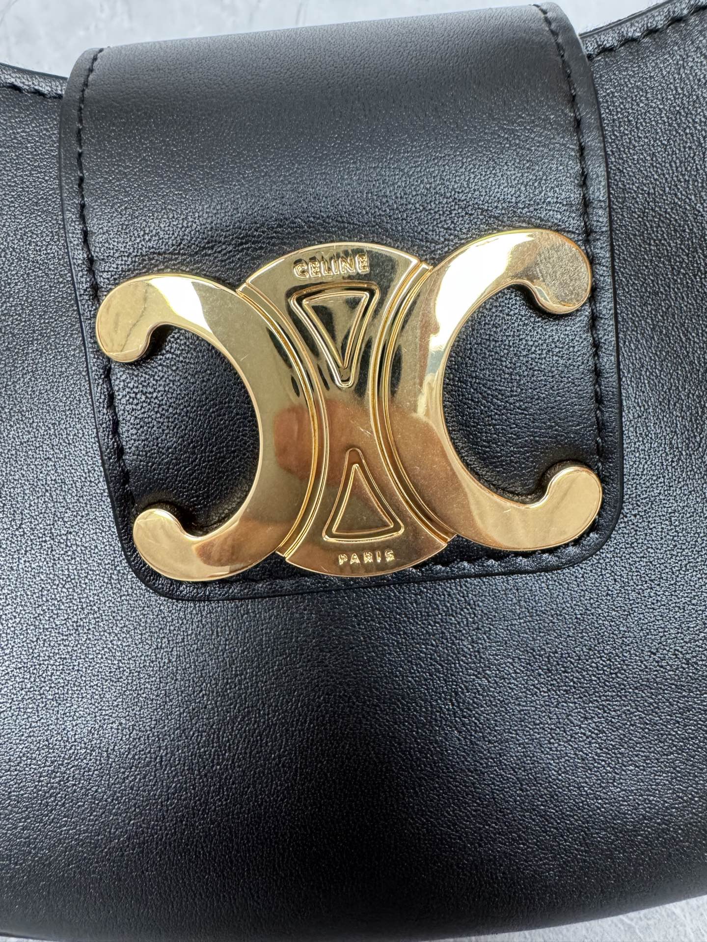 Celine Triomphe Leather Hobo Bag