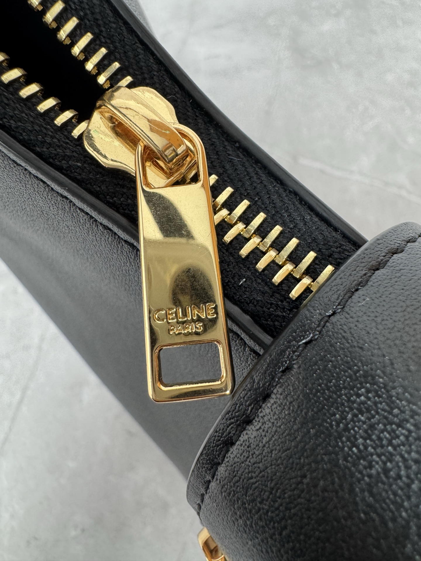 Celine Triomphe Leather Hobo Bag