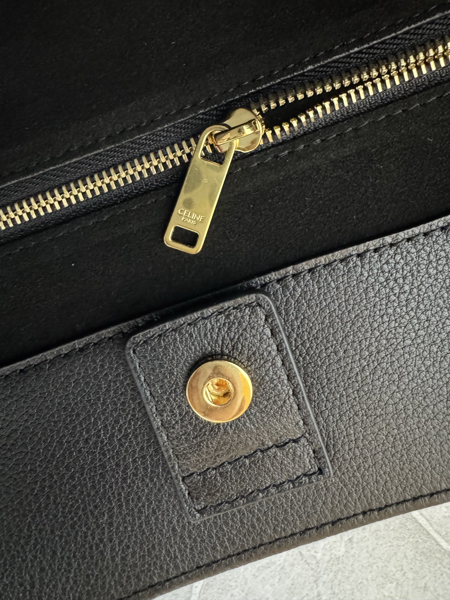 Celine Embossed Triomphe Leather Tote