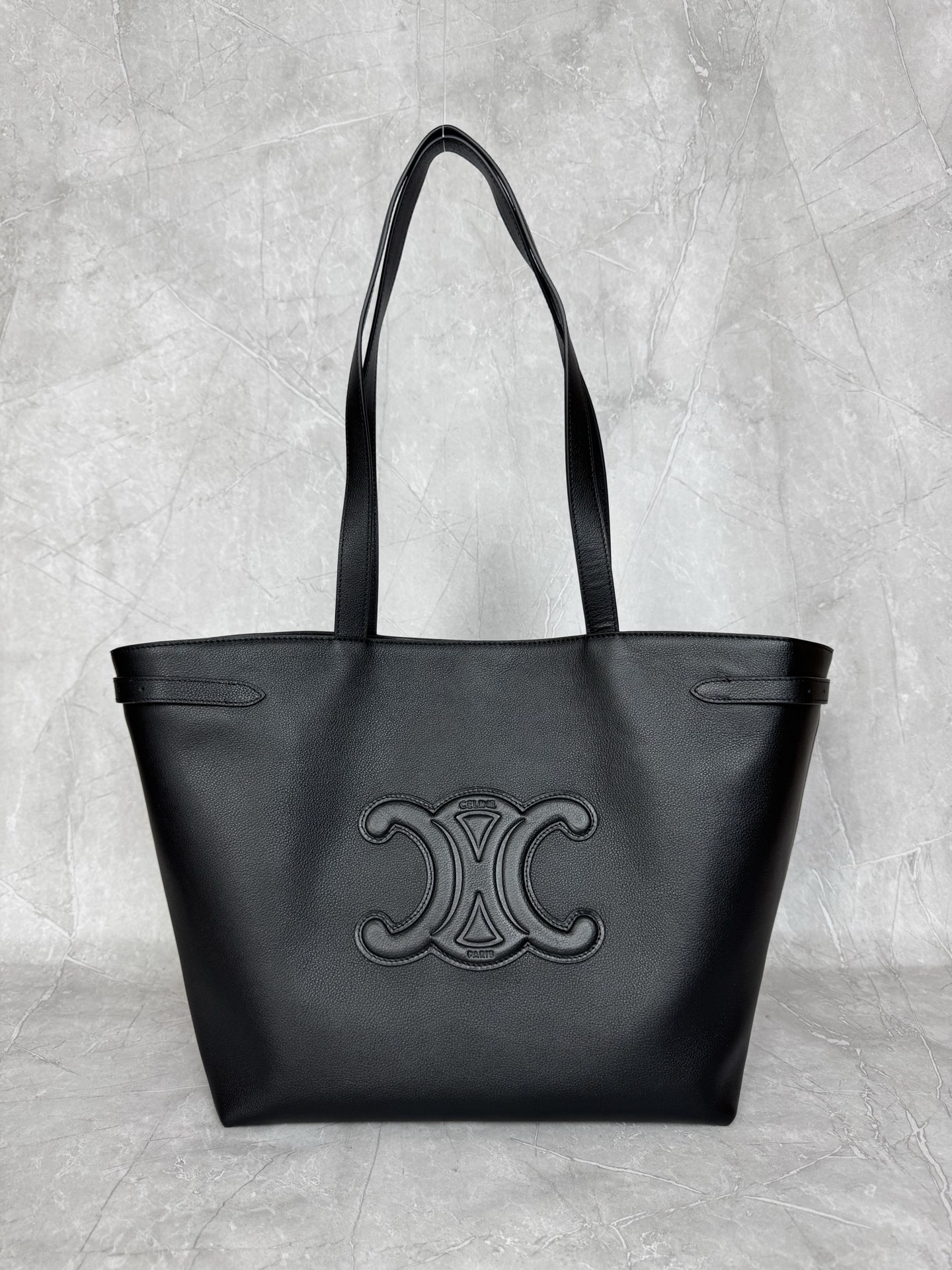 Celine Embossed Triomphe Leather Tote
