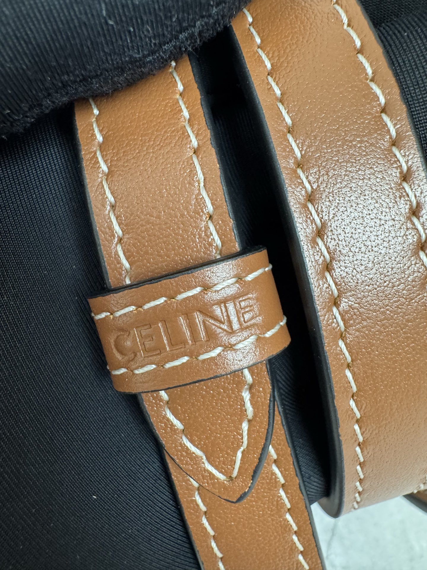 Celine Leather Turn Lock Bucket Shoulder Bag