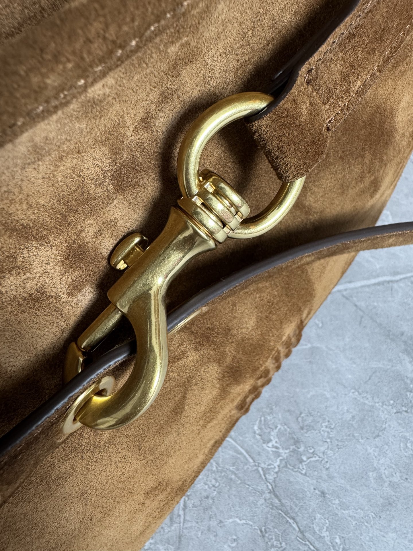 MIU MIU Suede Shoulder Bag with Belted Hook Detail
