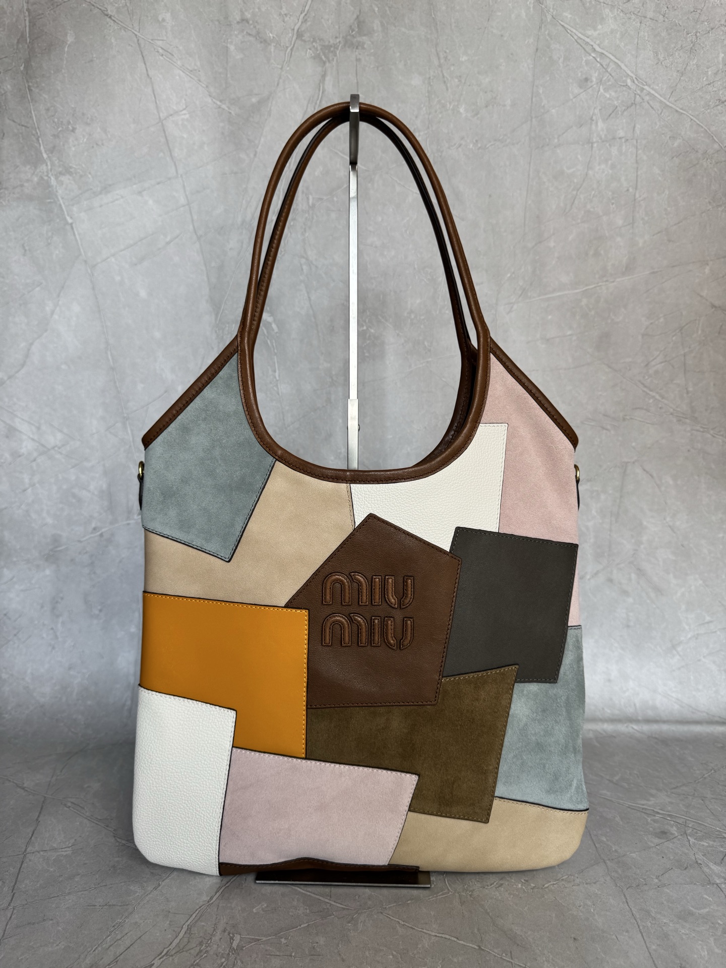 Miu Miu Patchwork Hobo Tote Bag