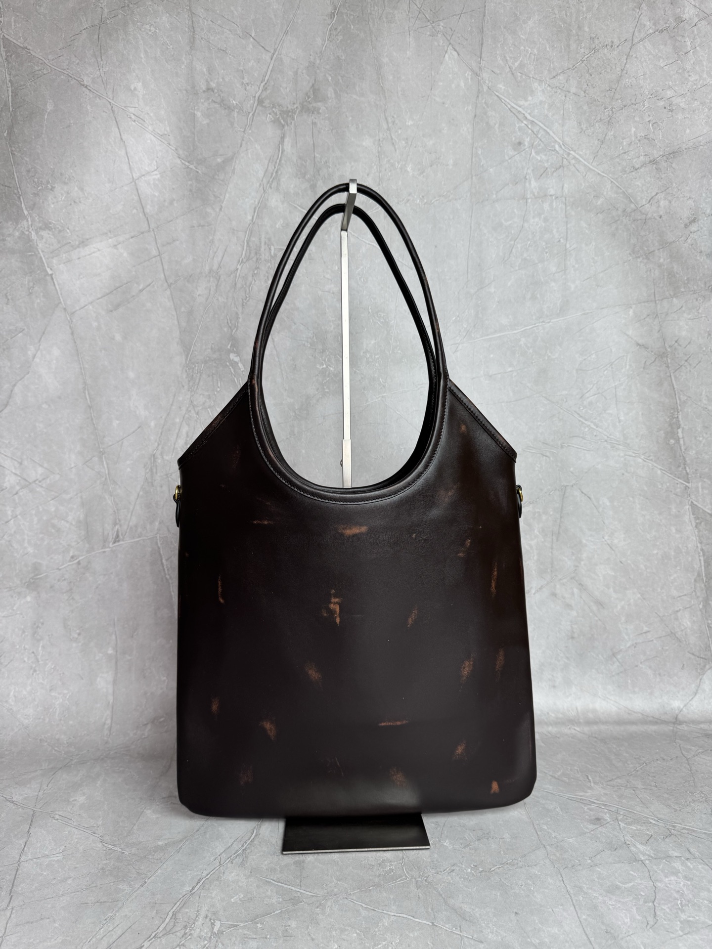 Miu Miu Distressed Leather Hobo Tote