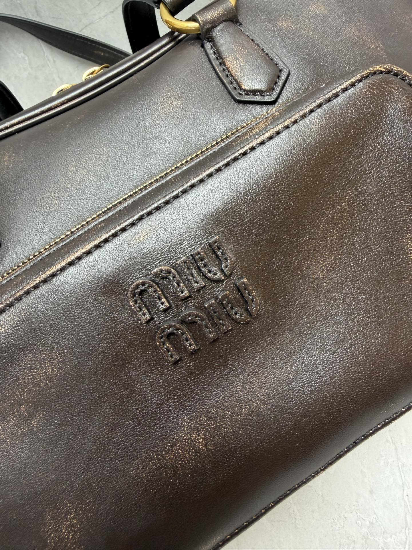 Miu Miu Vintage Leather Boston Bag