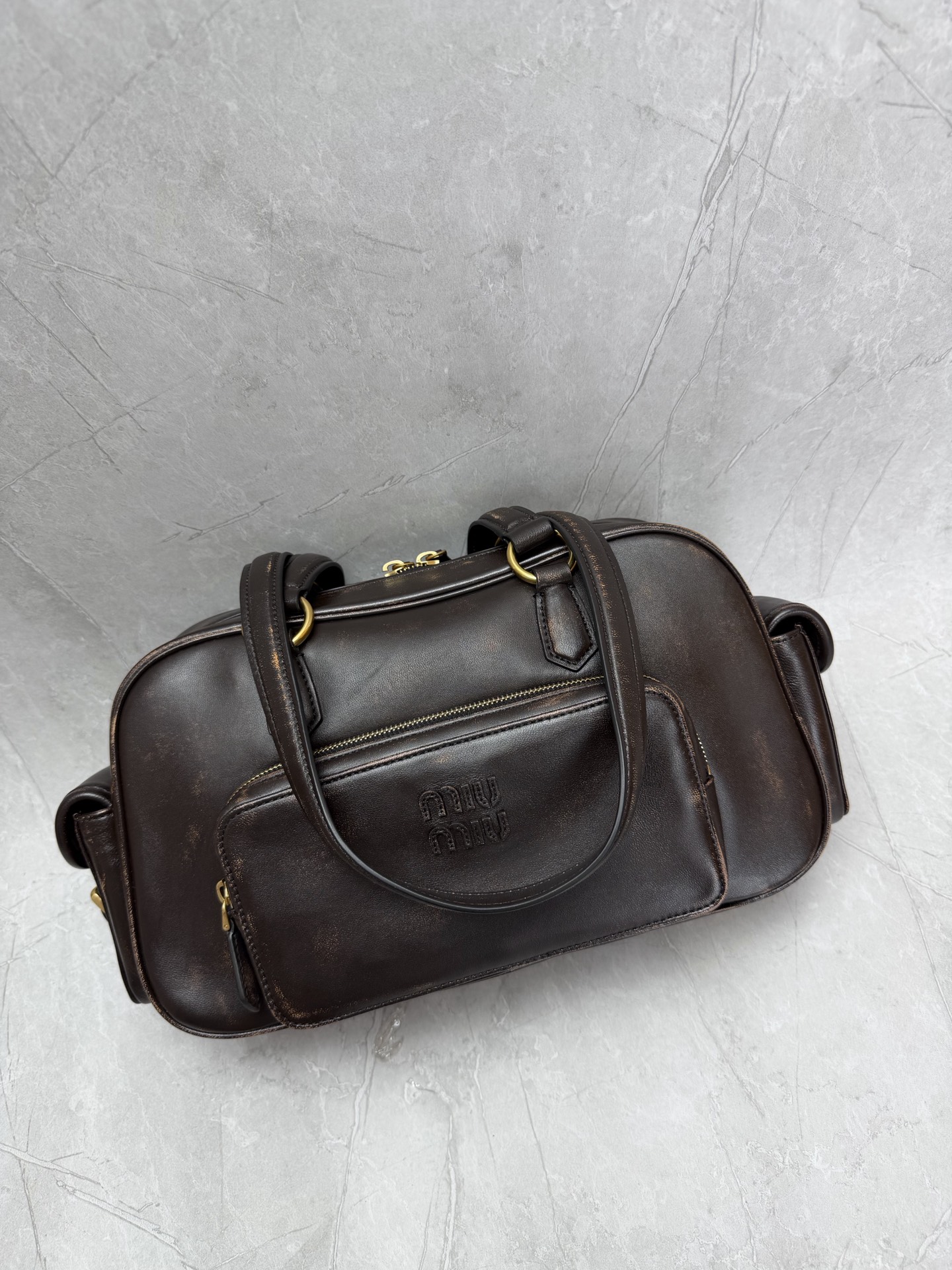 Miu Miu Vintage Leather Boston Bag