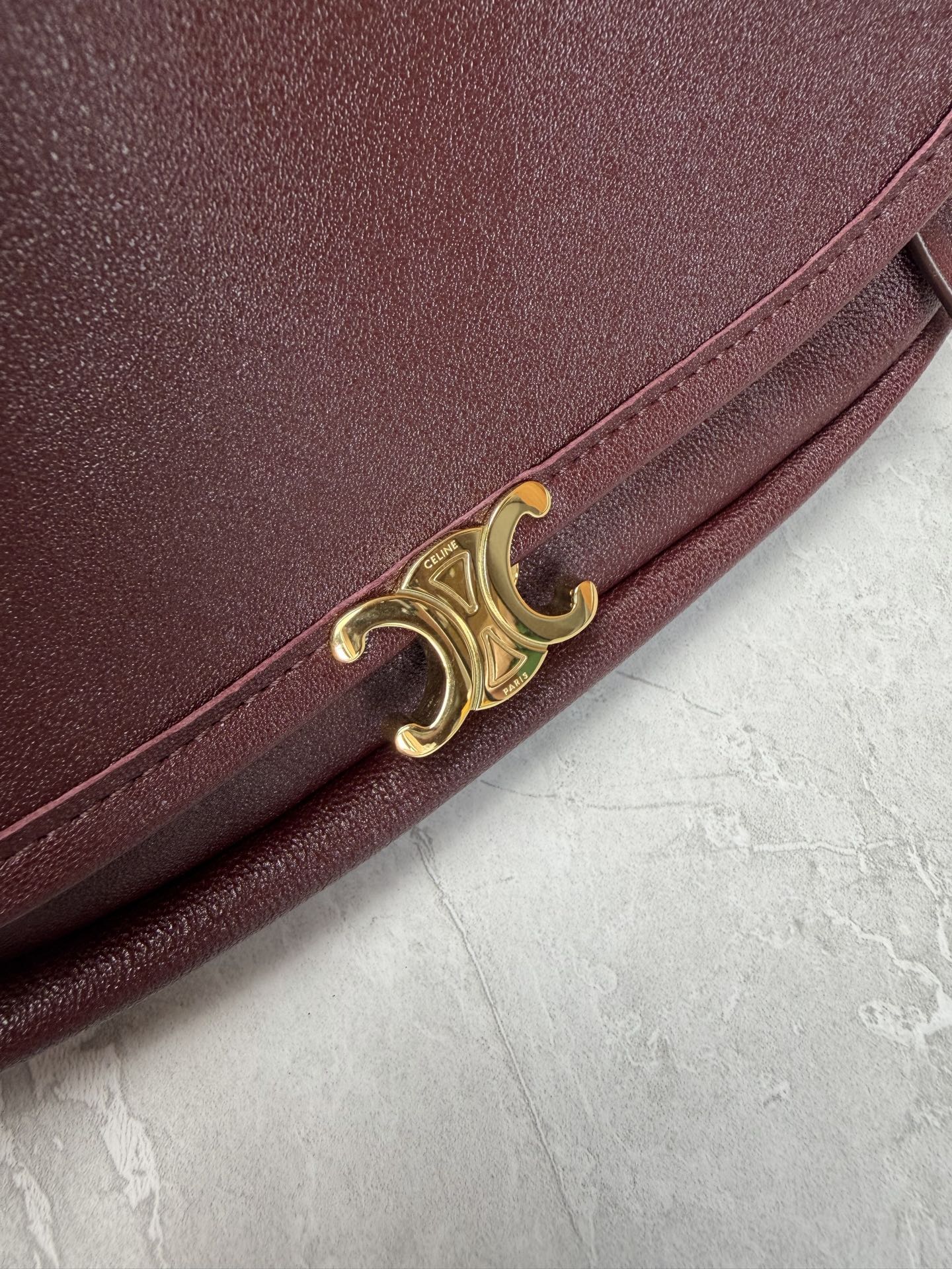 Celine Triomphe Leather Saddle Crossbody Bag