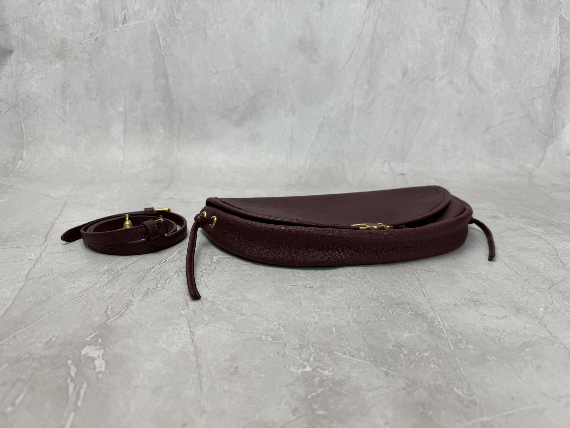 Celine Triomphe Leather Saddle Crossbody Bag