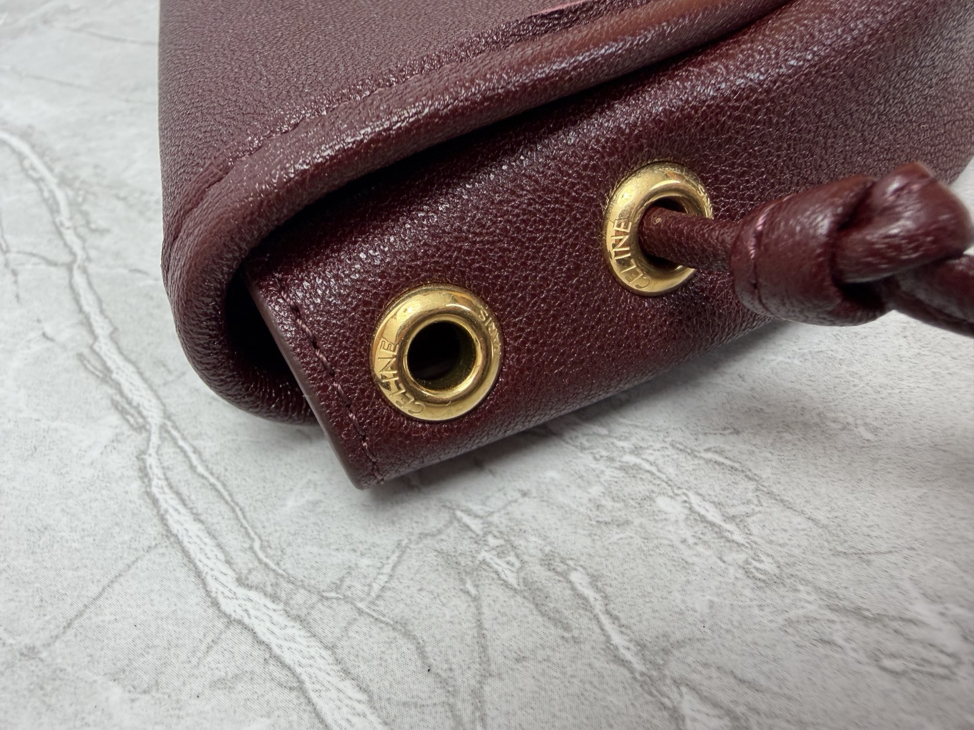 Celine Triomphe Leather Saddle Crossbody Bag