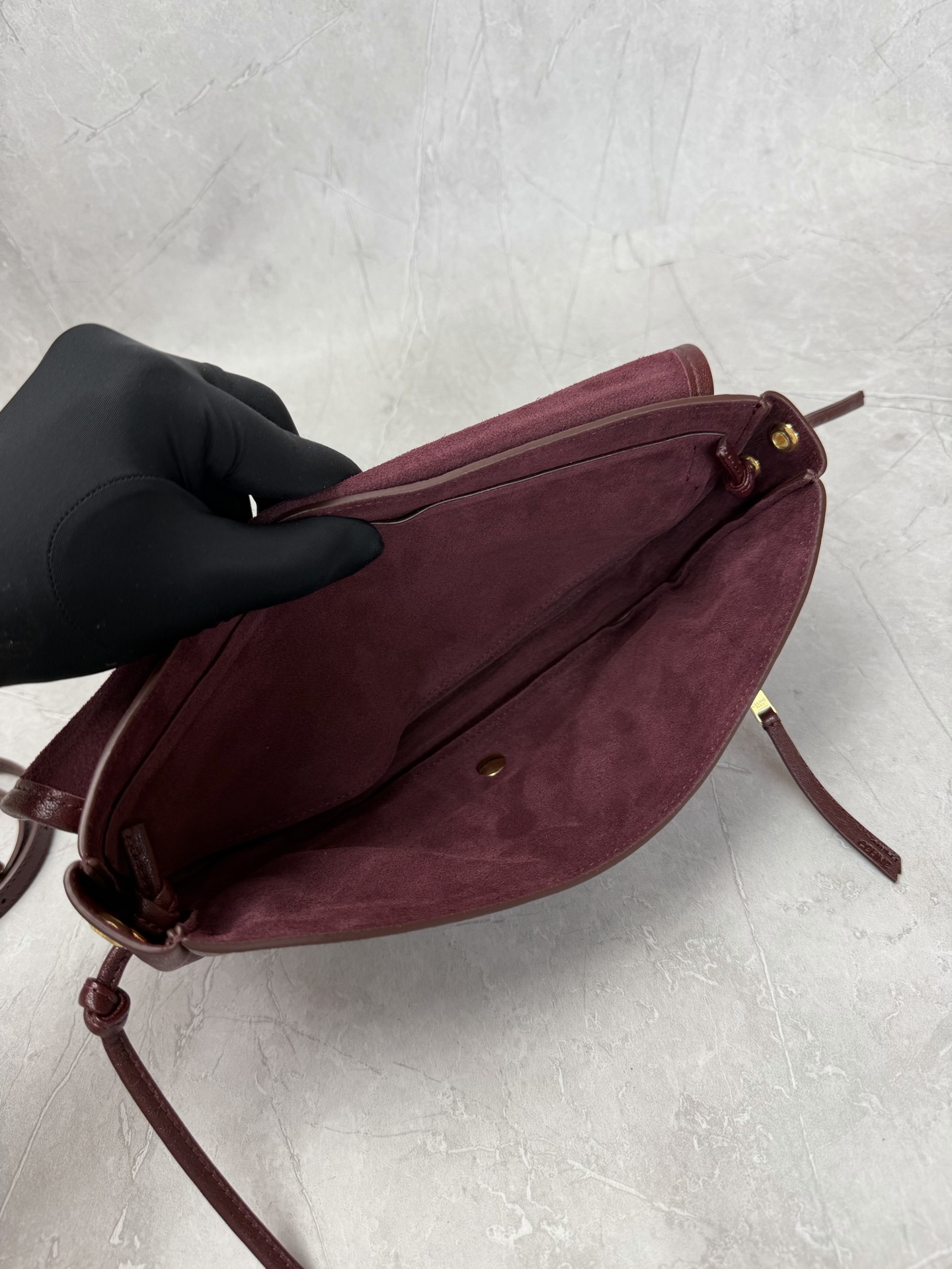 Celine Triomphe Leather Saddle Crossbody Bag