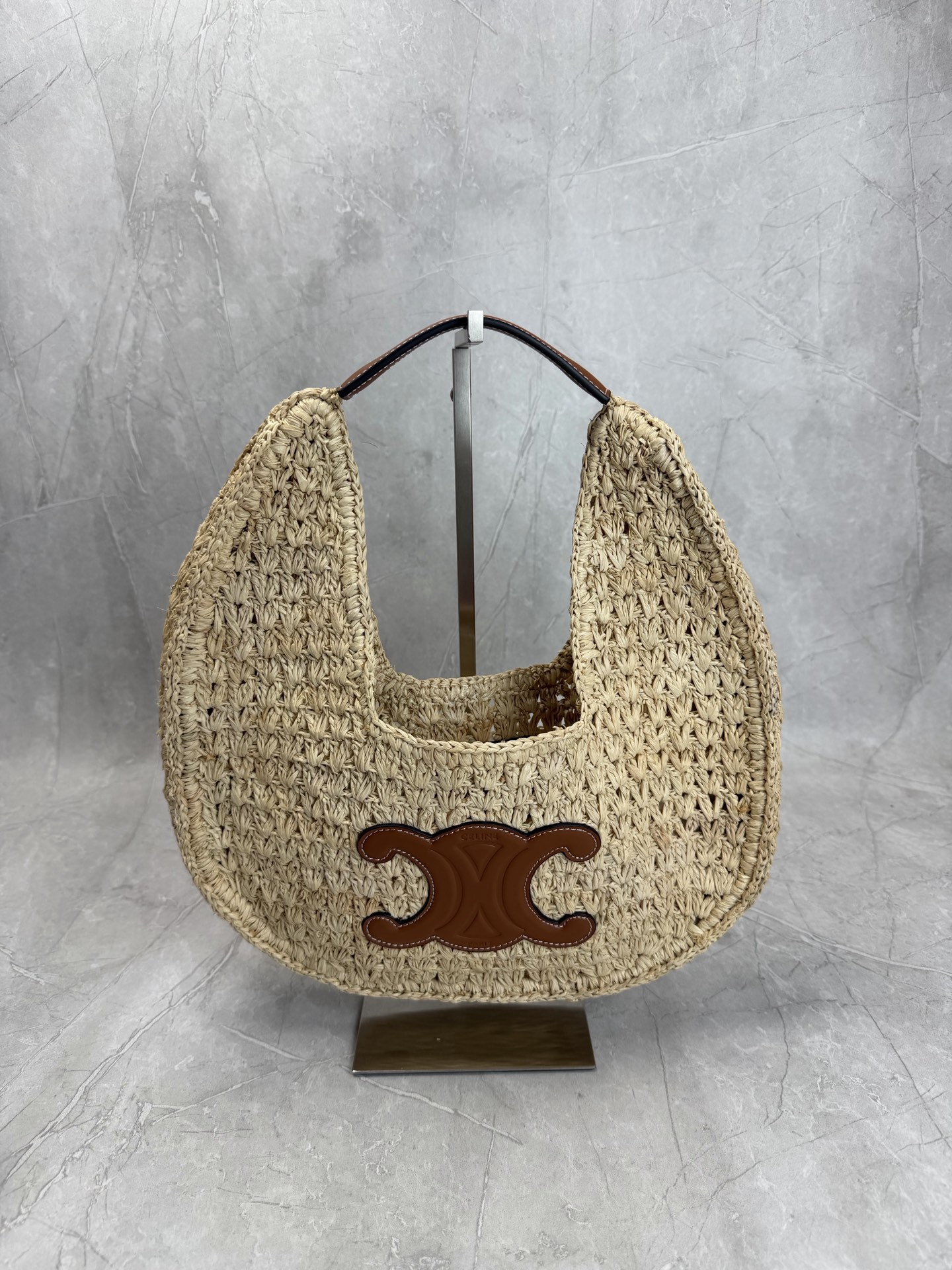 Celine Raffia Triomphe Hobo Bag