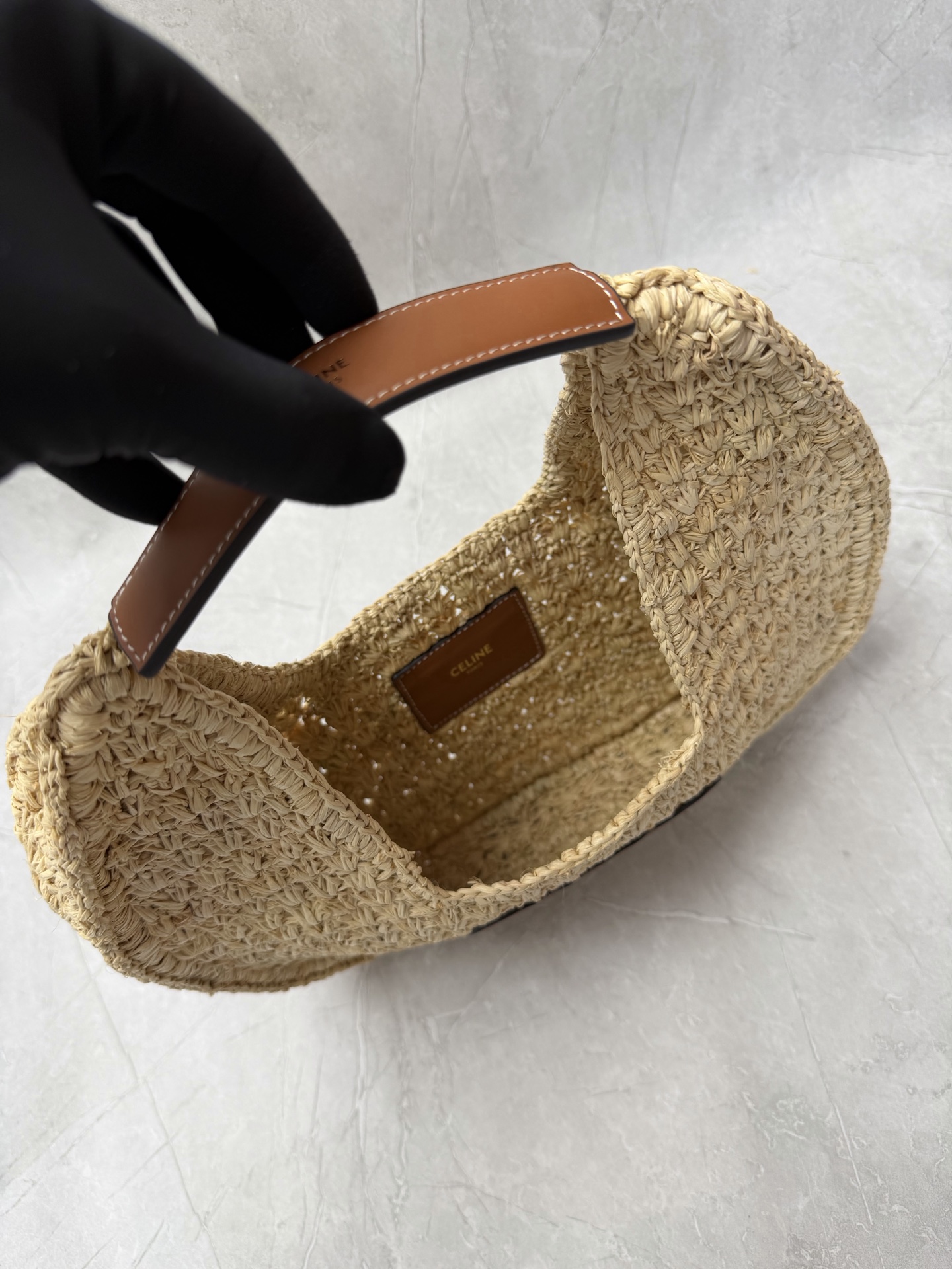 Celine Raffia Triomphe Hobo Bag