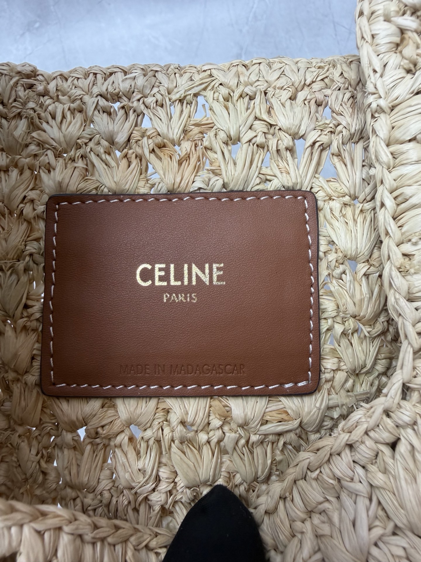 Celine Raffia Triomphe Hobo Bag