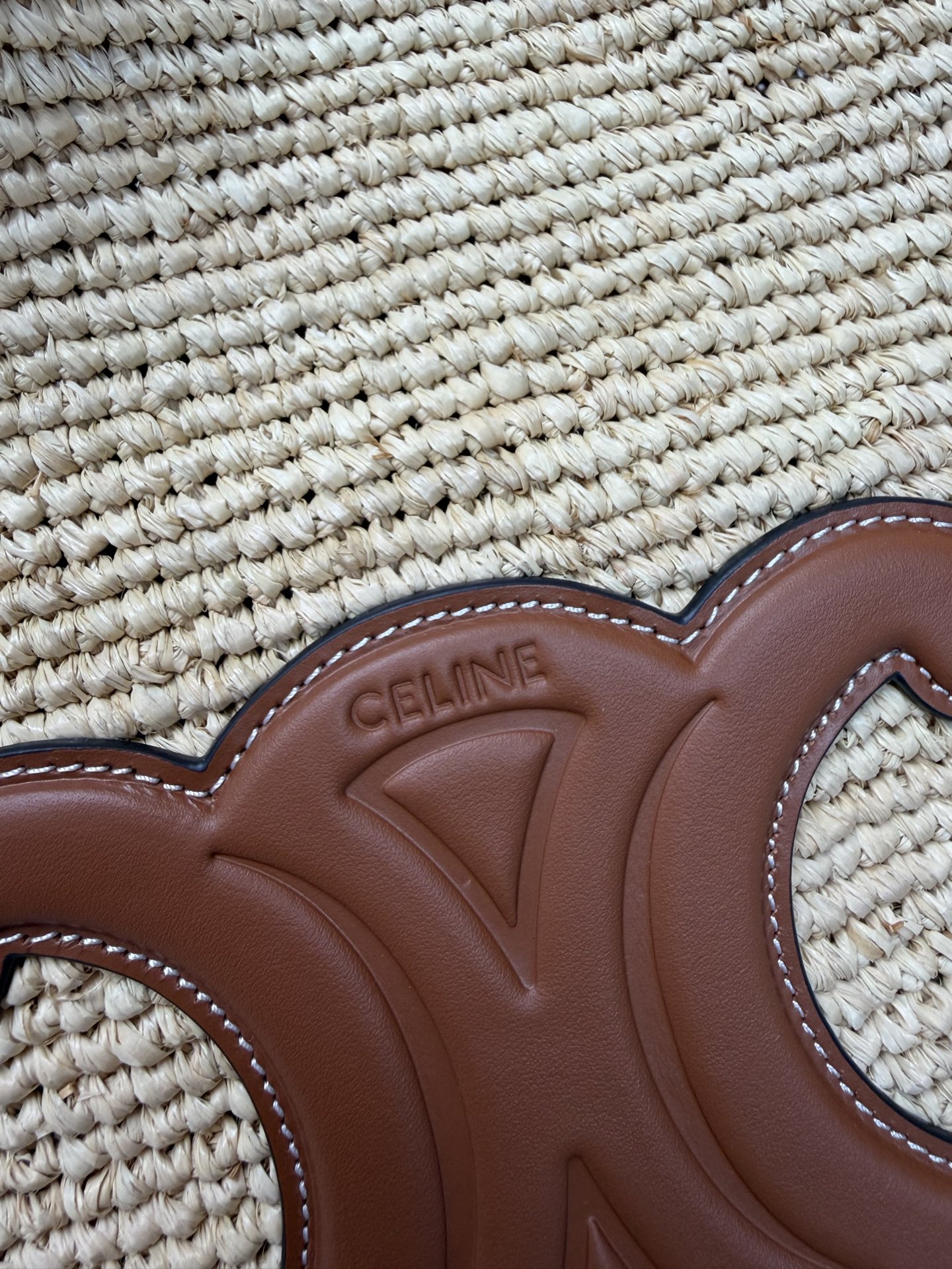 Celine Triomphe Raffia Tote